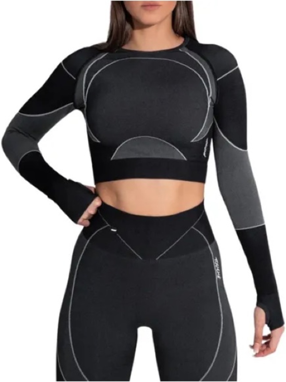 NEW MIX L/XL Long Sleeve Thumb Holes Crop Top